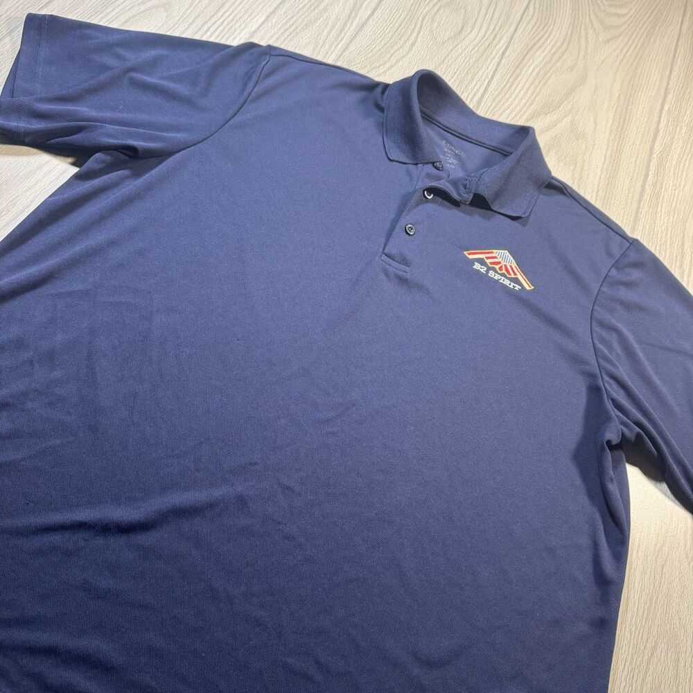 B2 Stealth Bomber Golf Polo Men’s XL Navy Blue Embroidered Core 365 Military